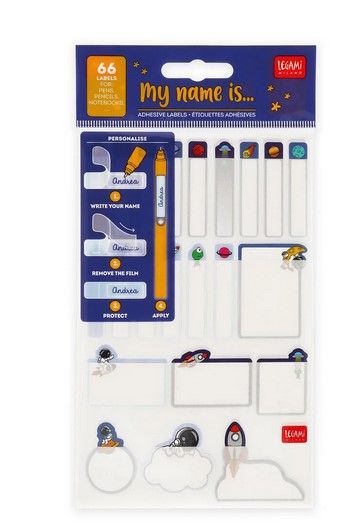 Étiquettes Adhésives avec Film Protecteur - My Name Is... - Space