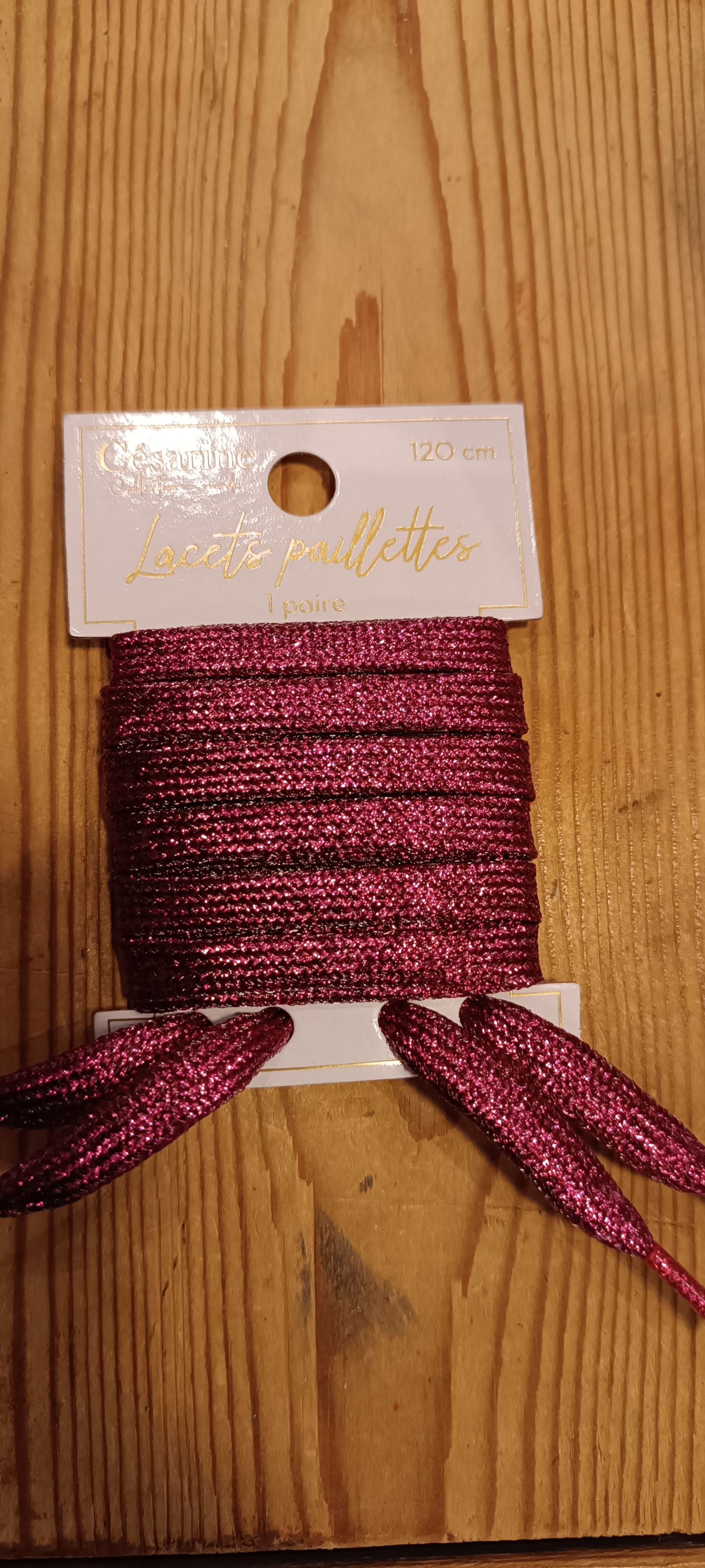 LACETS PAILLETTES FUSHIAS