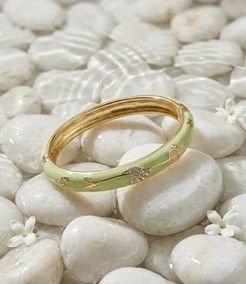 Bracelets Thaï Pastel en Laiton – Joncs Colorés Bohème Chic Femme - Vert