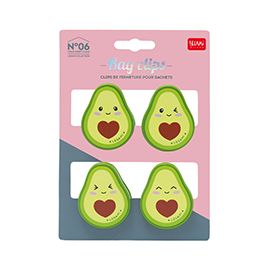 SET DE 4 CLIPS DE FERMETURE POUR SACHETS AVOCAT