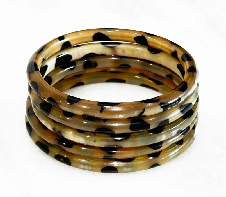 BRACELET EN CORNE VERITABLE LEOPARD