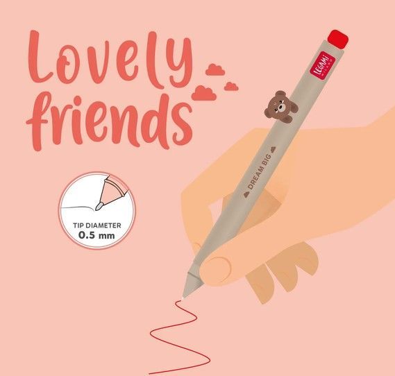 LOVELY FRIENDS TEDDY STYLO A ENCRE GEL 