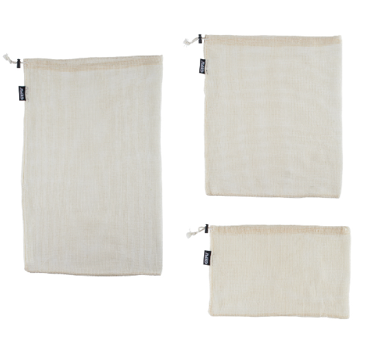 Set de 3 sacs réutilisables pour fruits et légumes