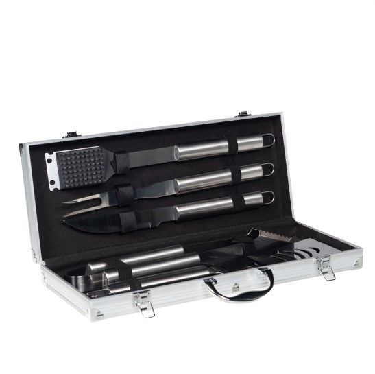 Valisette 5 pièces barbecue silver