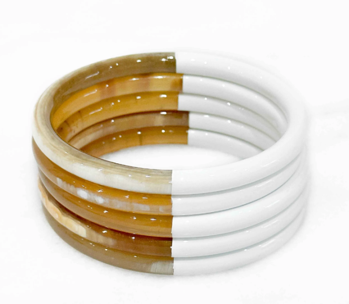 BRACELET EN CORNE VERITABLE BLANC