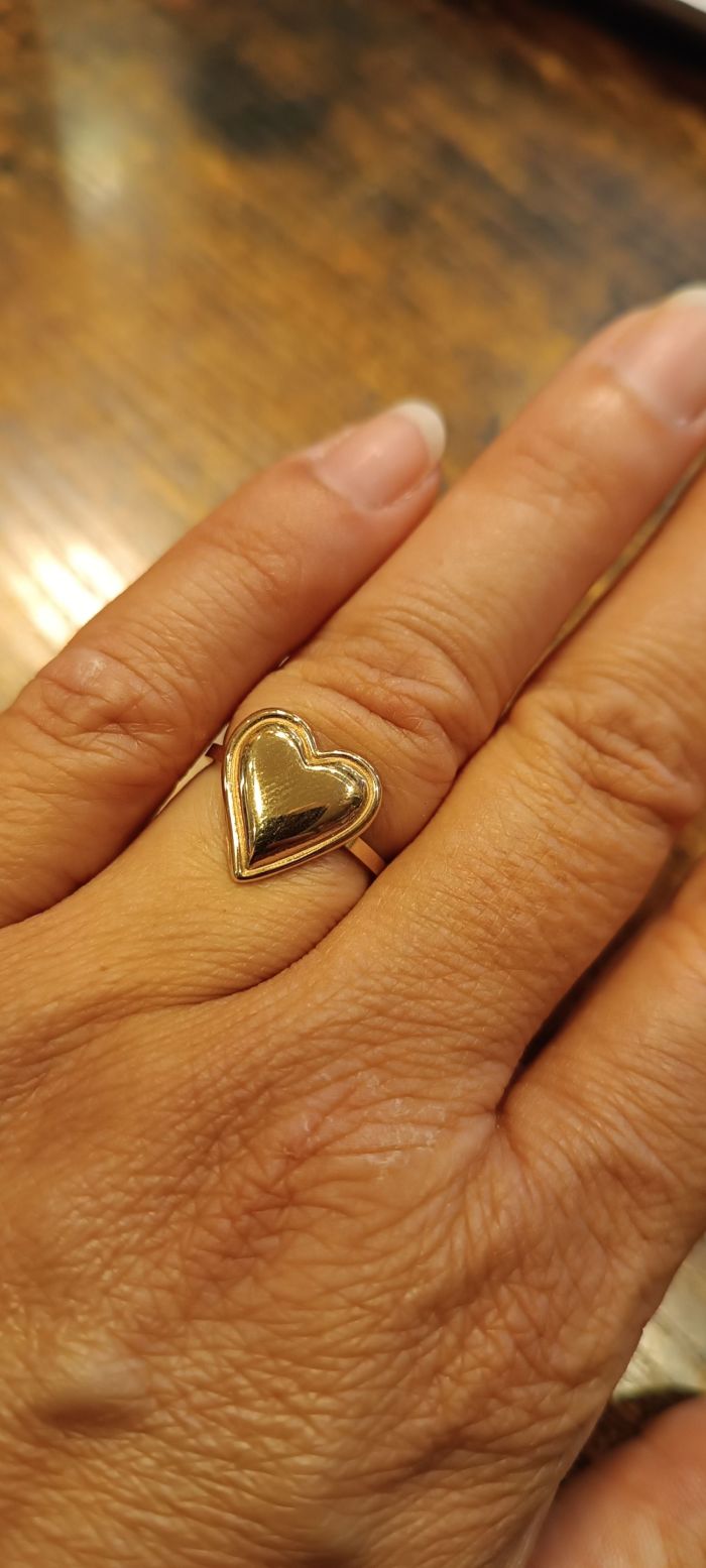 Bague dorée coeur