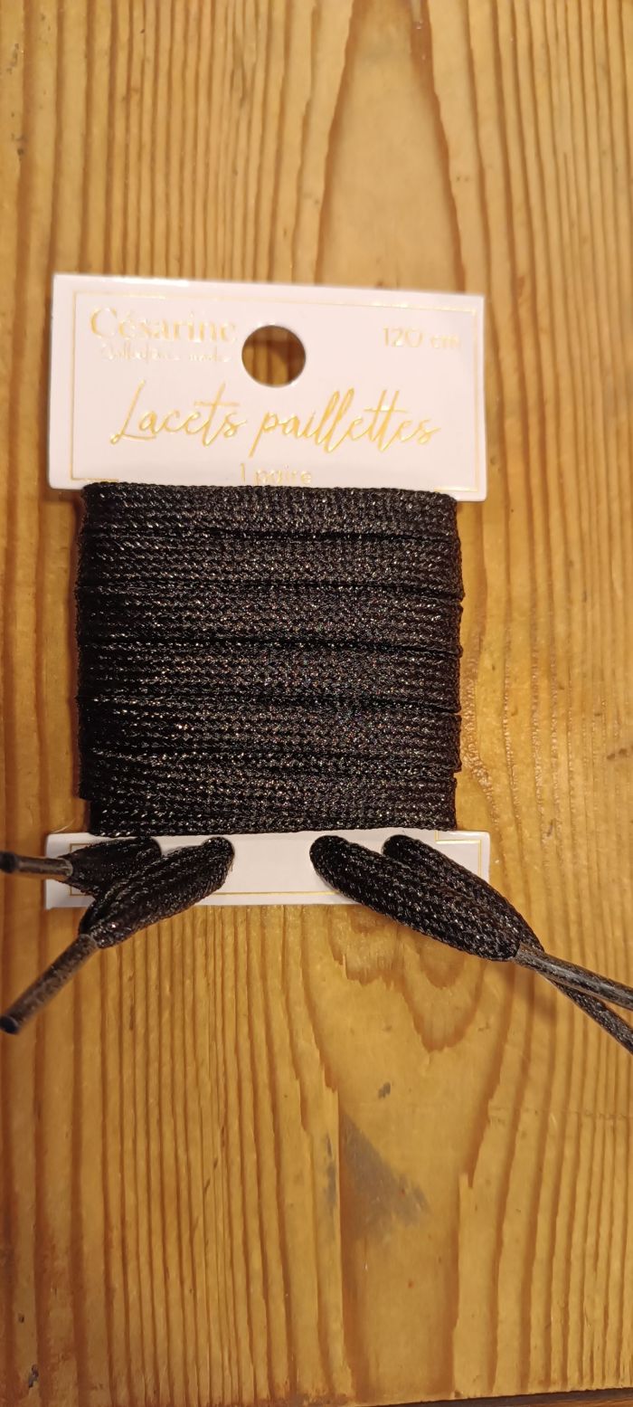 LACETS PAILLETTES NOIRS