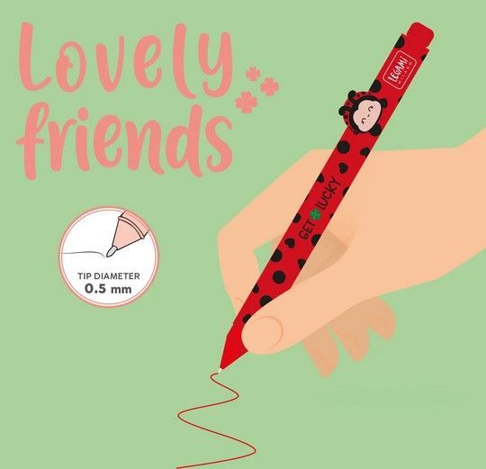 LOVELY FRIENDS COCCINELLE STYLO A ENCRE GEL 