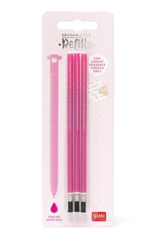 Set de 3 Recharges pour Stylo à Encre Gel Effaçable - Encre ROSE