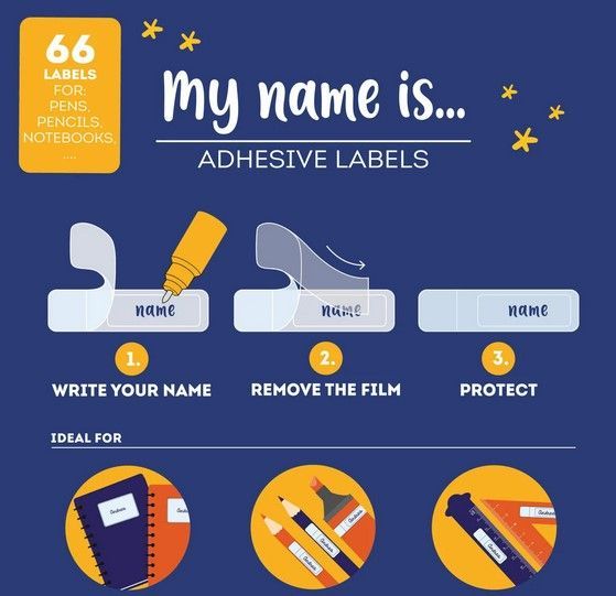 Étiquettes Adhésives avec Film Protecteur - My Name Is... - Space
