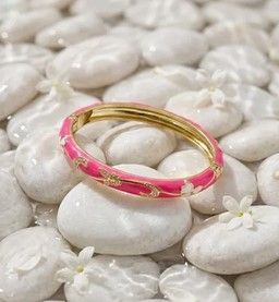 Bracelets Thaï Pastel en Laiton – Joncs Colorés Bohème Chic Femme - fushia
