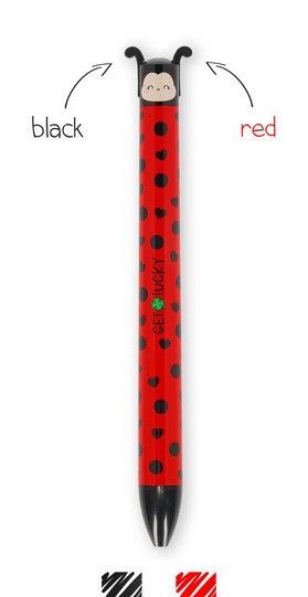 STYLO A BILLE A DEUX COULEURS COCCINELLE