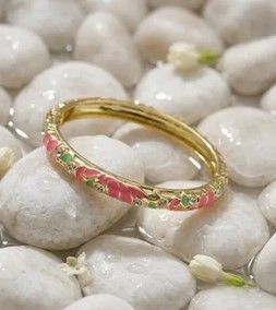 Bracelets Thaï Colorés en Laiton – Joncs Bohème Chic & Strass Tendance - Fushia