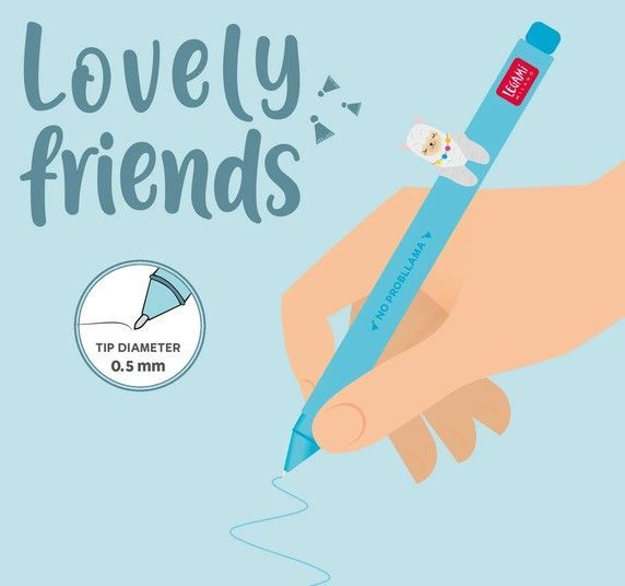 LOVELY FRIENDS LLAMA STYLO A ENCRE GEL 