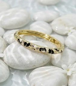  Bracelets Thaï Colorés en Laiton – Joncs Bohème Chic & Strass Tendance - Noir